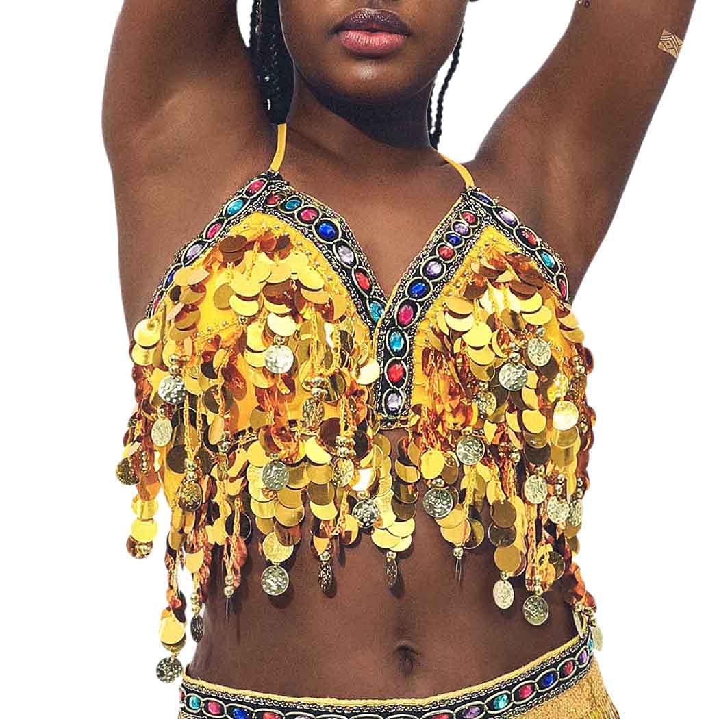 Price:$16.55 Sexy Sequins Tassel Bra Body Chain Beach Bikini Bra Top Fashion Body Harness Festival Rave Party Nightclub Body Accessories Jewelry for Women and Girls (Gold) : Clothing, Shoes & Jewelry