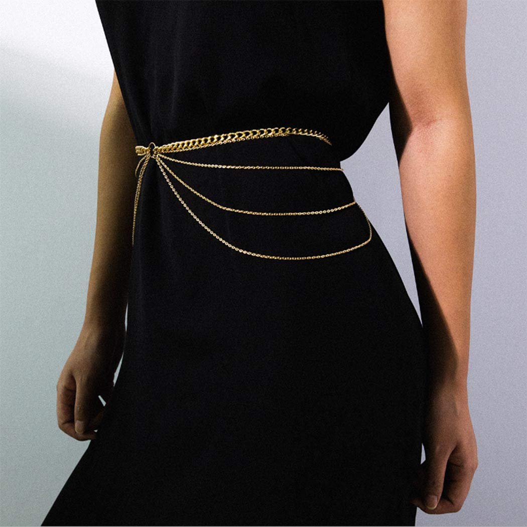 Price:$6.99 Boho Body Chains Sexy Layered Tassel Belt Chain Summer Beach Bikini Waist Chain Jewelry for Women and Girls (GOLD) : Clothing, Shoes & Jewelry