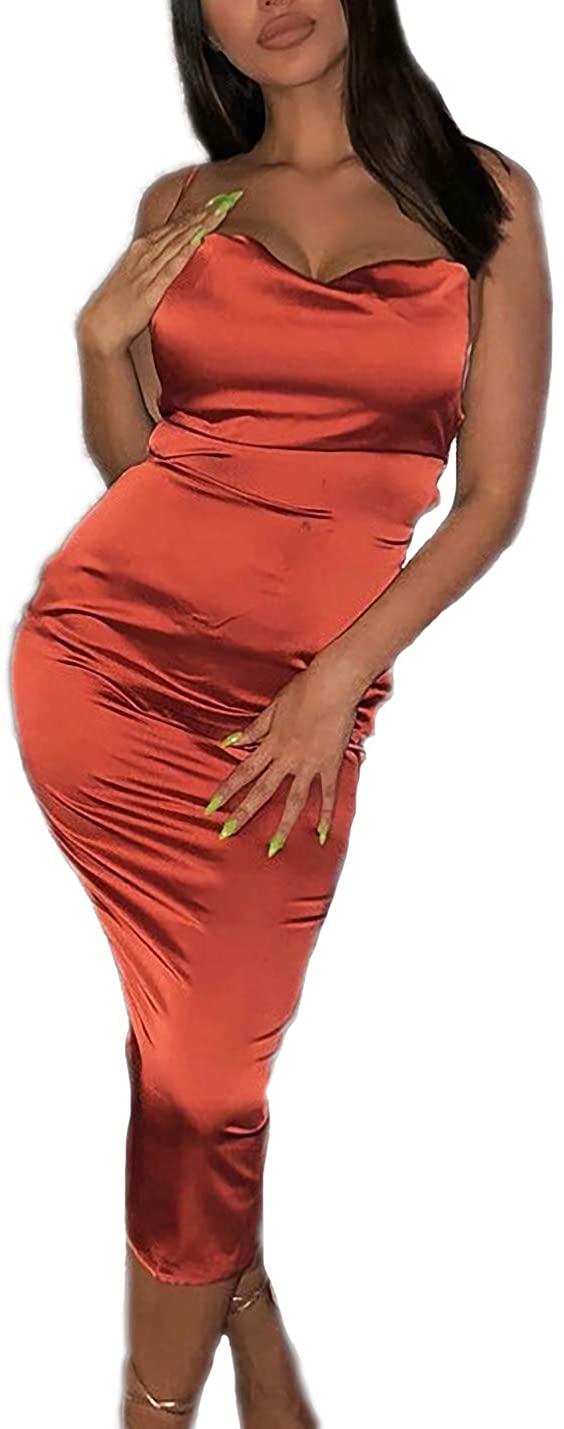 Price:$16.04 Women's Sexy Spaghetti Strap Backless Lace up Bodycon Party Dress : Clothing, Shoes & Jewelry