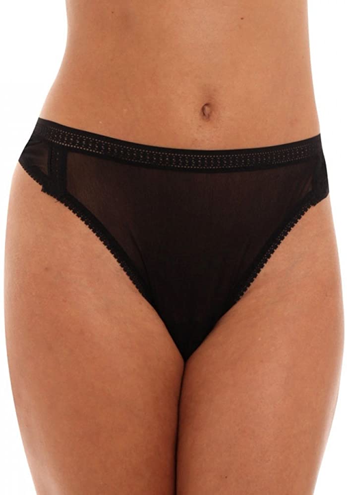 Price:$13.37 Women's Size Gossamer Mesh Plus Hi Cut Thong, Black, 1X : Clothing, Shoes & Jewelry