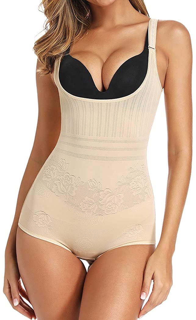 Price:$18.99 Women's Shapewear Bodysuit Tummy Control Seamless Open Bust Bodysuits Body Shaper Body Briefer at Amazon Women’s Clothing store