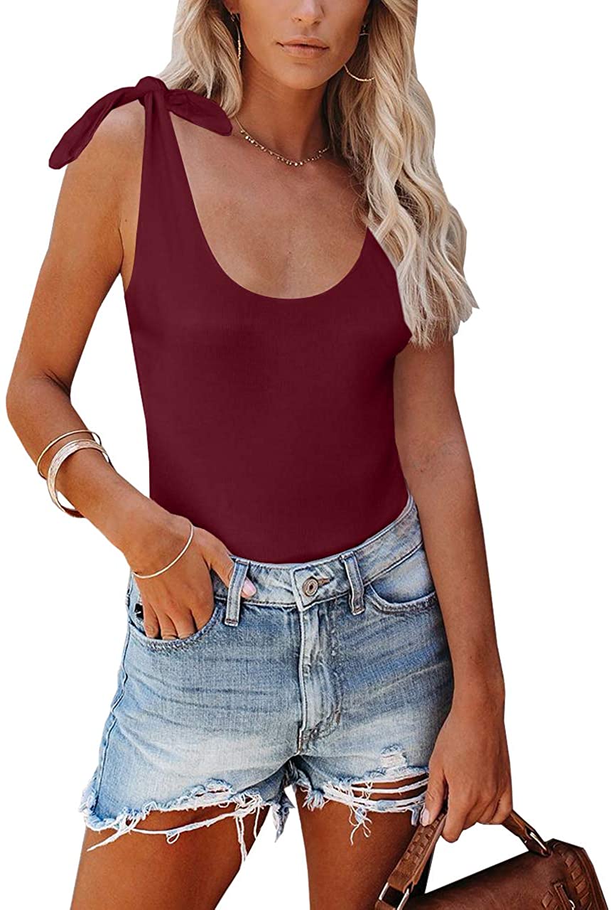 Price:$19.99 Women's Tie Strap Sleeveless Bodysuits : Clothing, Shoes & Jewelry