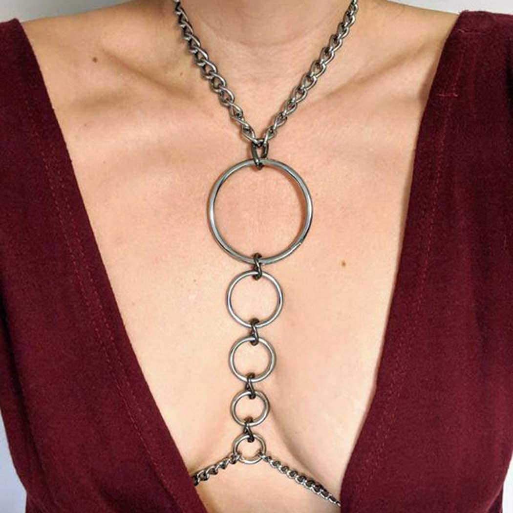 Price:$17.66 Sexy Body Chain Necklace Vintage Silver Harness Chest Chain Charm Bikini Belly Waist Body Chain Body Accessories Jewelry for Women and Girls : Clothing, Shoes & Jewelry