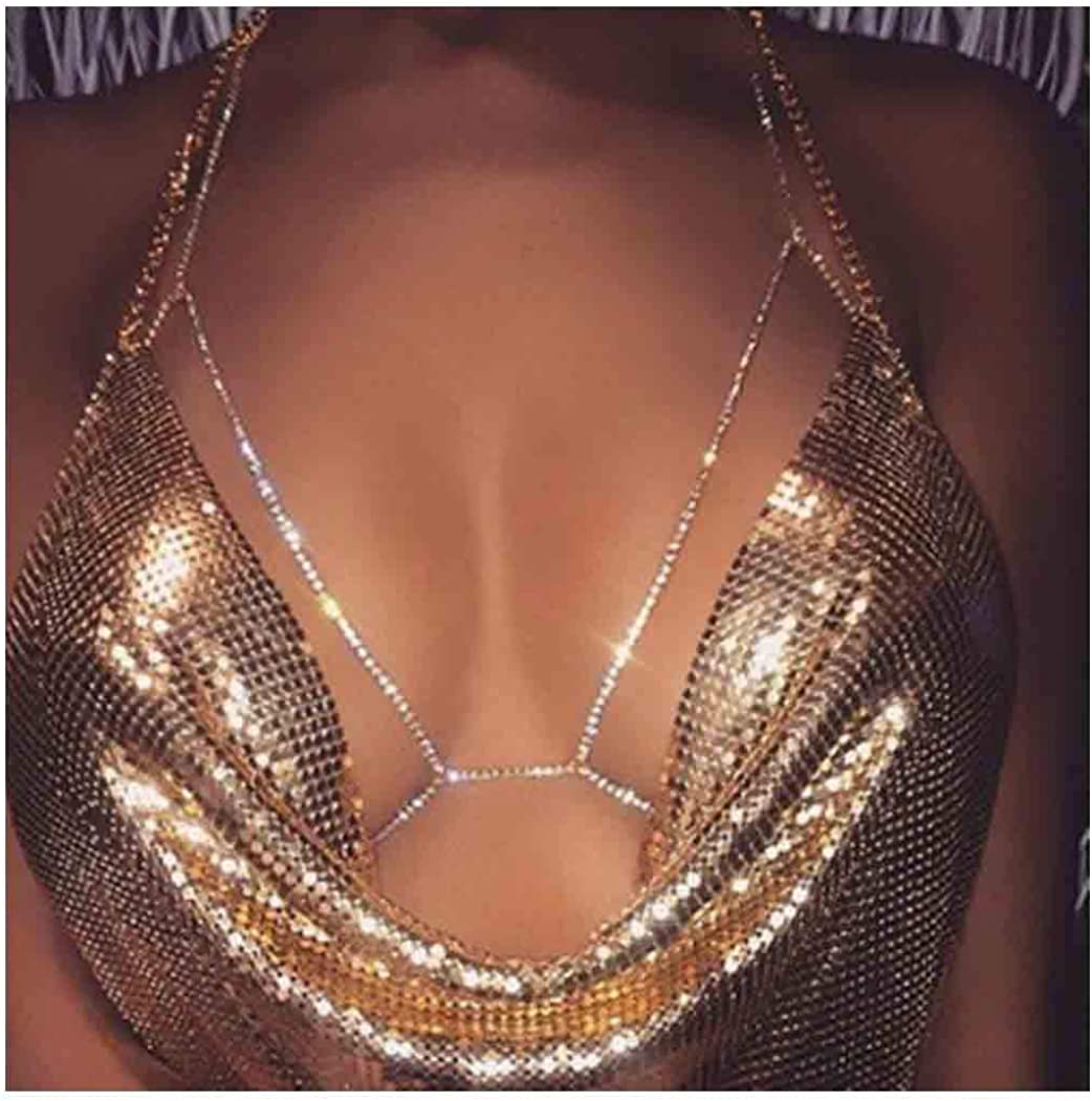 Price:$8.66 Crystal Bikini Chain Body Necklace Jewelry Silver Rhinestone Bra Chain Necklace Beach Sexy Body Chain Nightclub Jewelry for Women and Girls : Clothing, Shoes & Jewelry