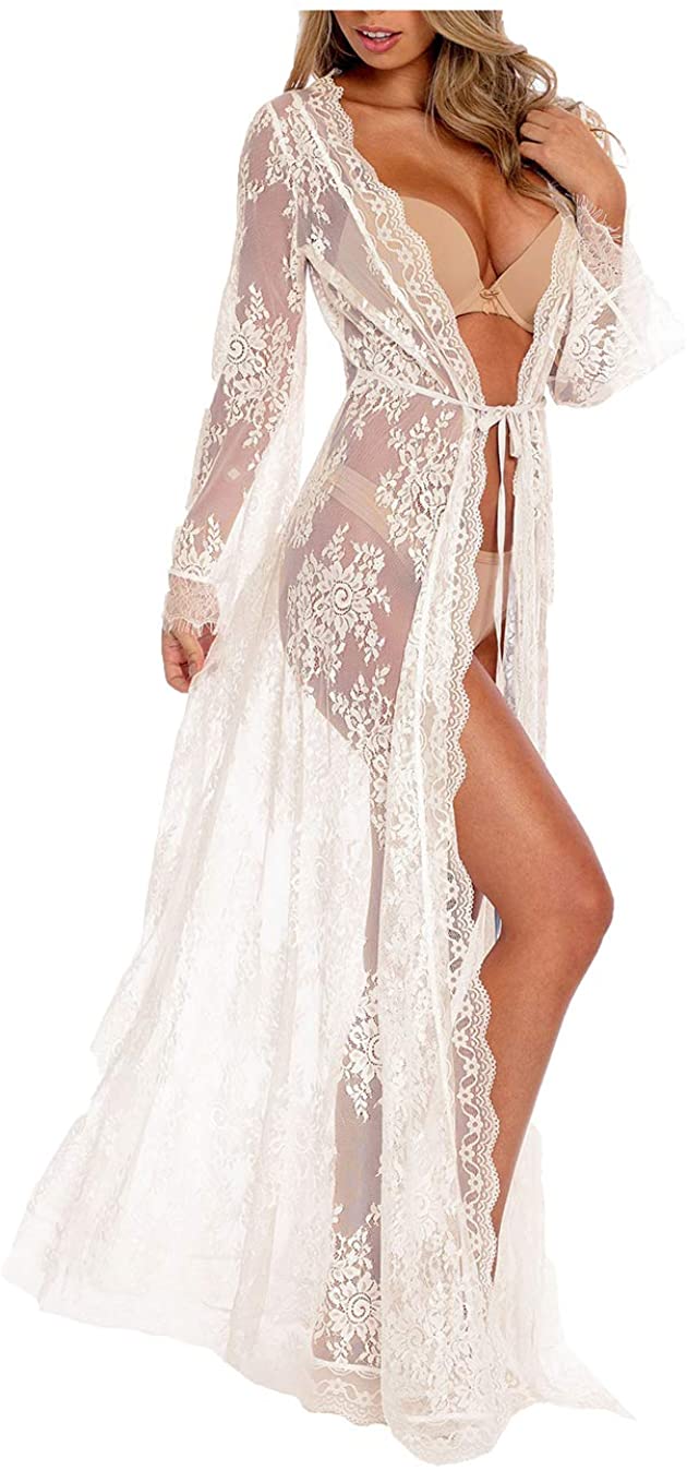 Price:$19.99 Agio Womens Bikini Cover Ups Beach Casual Dress Coverup Swimsuits Long Cardigan Snow Pattern White 3 at Amazon Women’s Clothing store