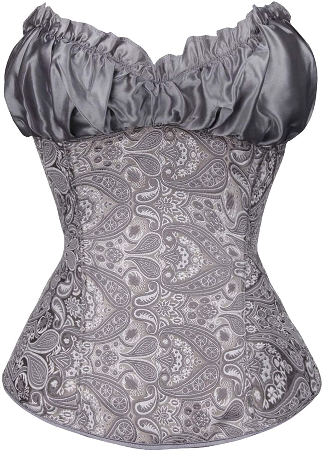 Price:$17.99 Women's Lace up Boned Puffed Renaissance Overbust Bustier Bodyshaper Top Plus Size at Amazon Women’s Clothing store