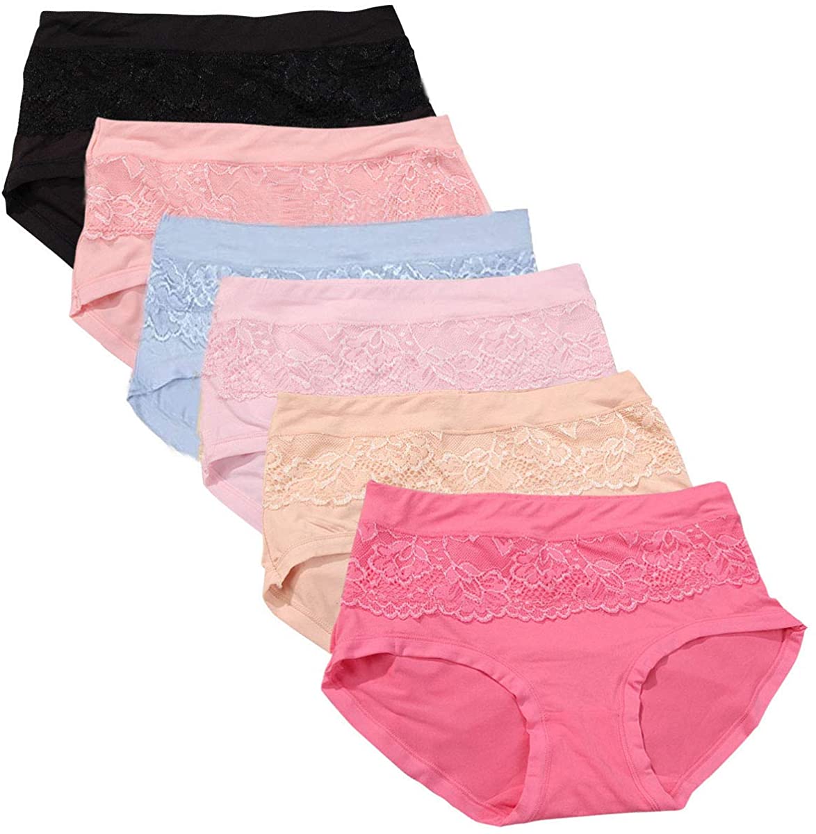 Price:$4.98 Underwear Cotton Panties Briefs Hipster Mid Rise Soft Stretch Panty Assorted Colors 3/6 Pack Size S -4XL at Amazon Women’s Clothing store