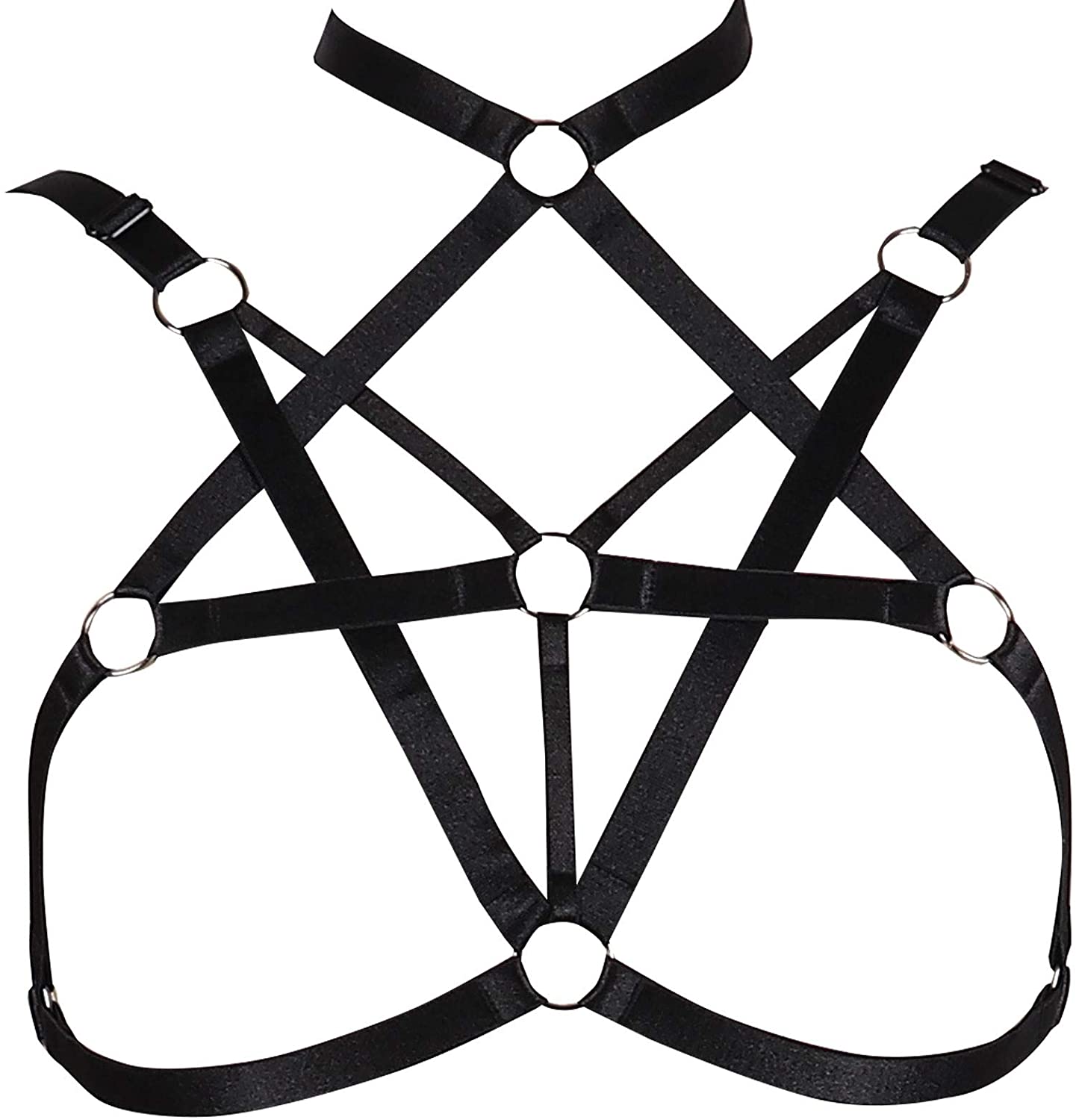 Price:$12.99 Women Harness Elastic Cupless Cage Bra Hollow Out Strappy: Clothing, Shoes & Jewelry