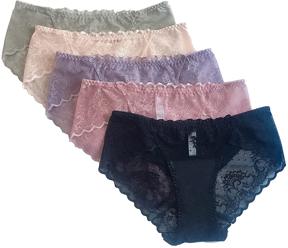 Price:$16.99 Lace Panties Hipster Panties Lingerie Underwear (5 Pack) at Amazon Women’s Clothing store