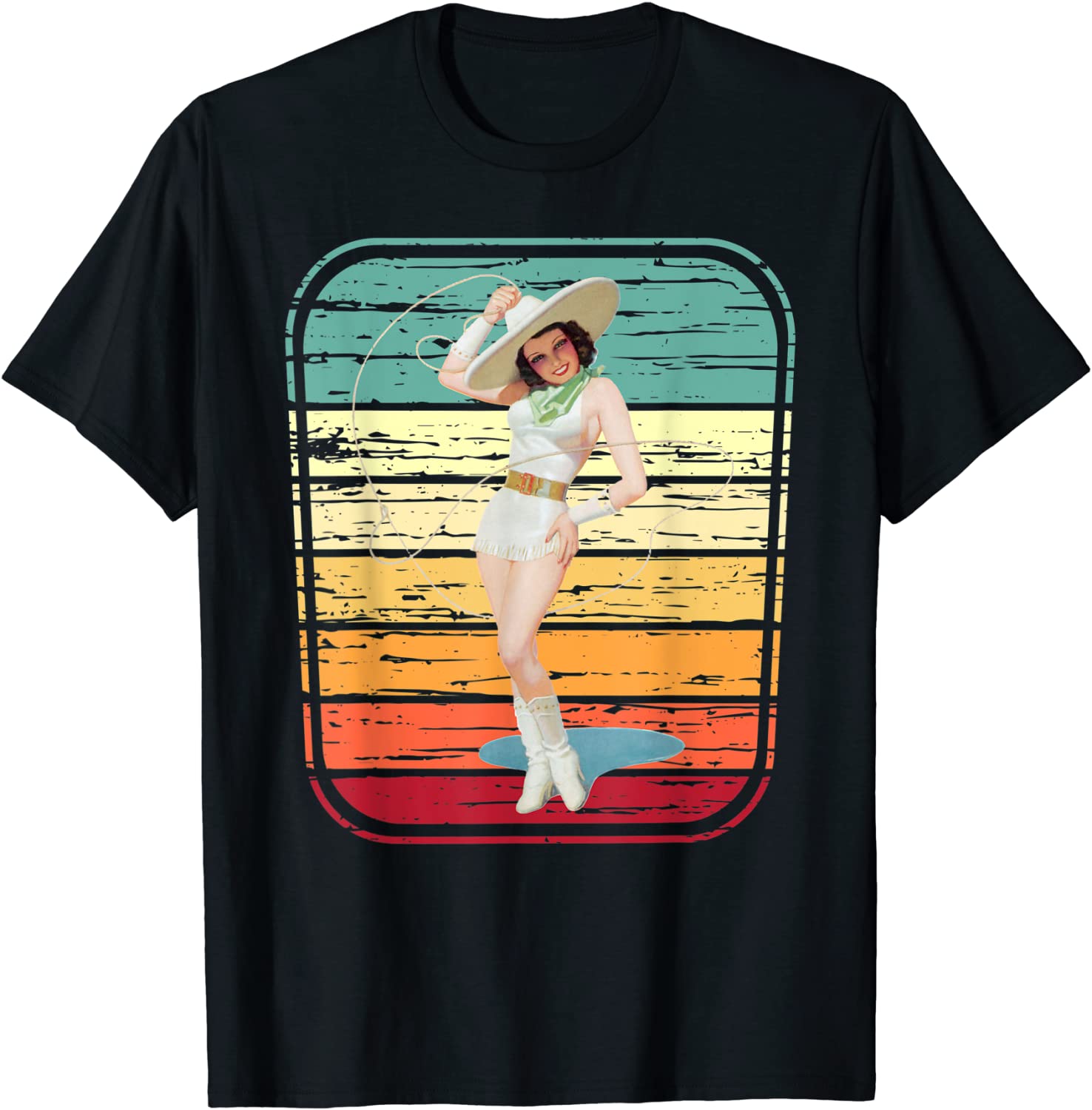 Price:$19.89 Up Girl Shirt Pin-Up Sexy Cowgirl Vintage Gift T-Shirt : Clothing, Shoes & Jewelry