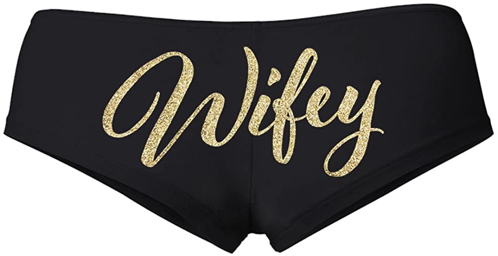 Price:$20.00 Bride Wifey Glitter Boyshorts - Black with Gold Glitter at Amazon Women’s Clothing store