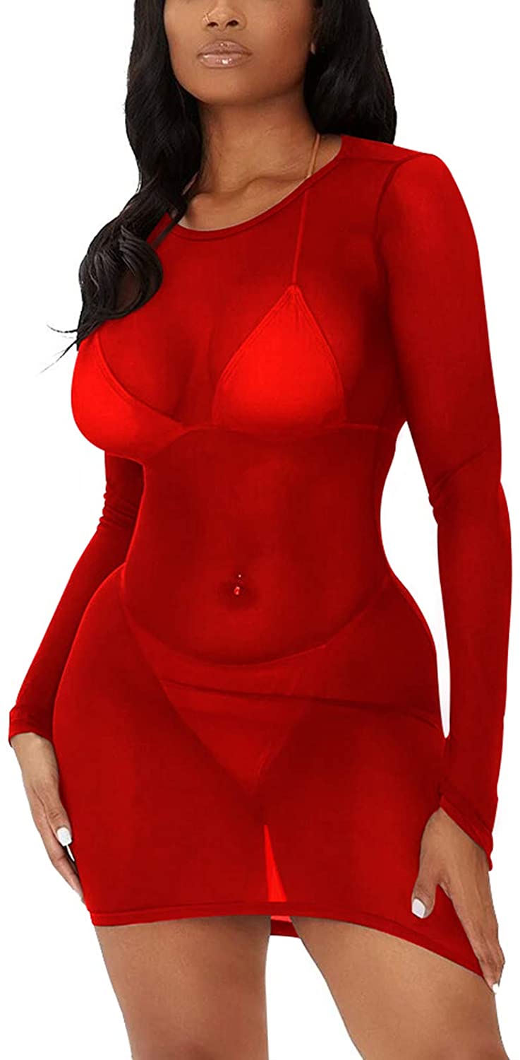 Price:$13.99 Cover Ups for Swimwear Women Adjustable Spaghetti Strap See Through Mesh Mini Dress : Clothing, Shoes & Jewelry