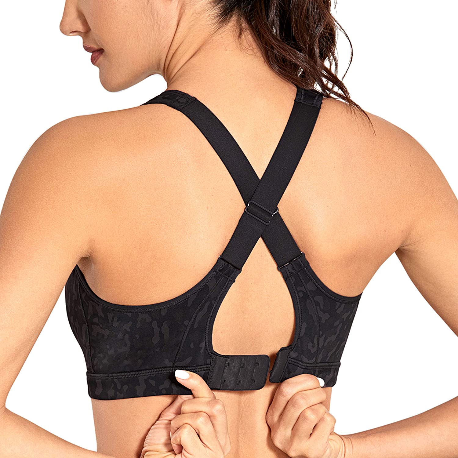 Price:$22.00 High Impact Criss Cross Sports Bras for Women High Neck Wirefree Full Coverage Padded at Amazon Women’s Clothing store