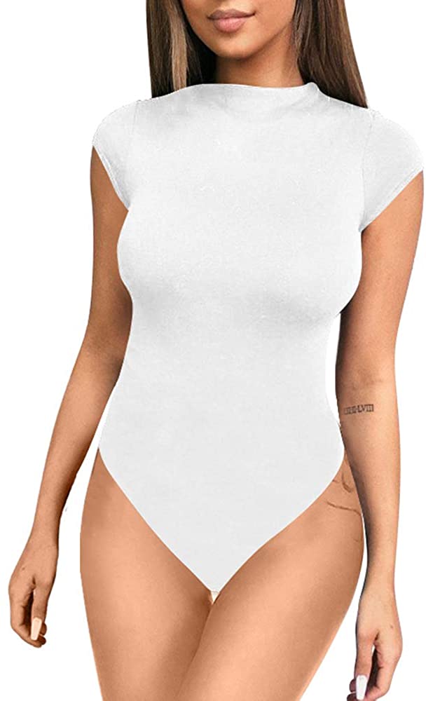 Price:$13.99 Women's Sexy Bodycon Short Sleeve Scoop Neck Leotard Bodysuit : Clothing, Shoes & Jewelry