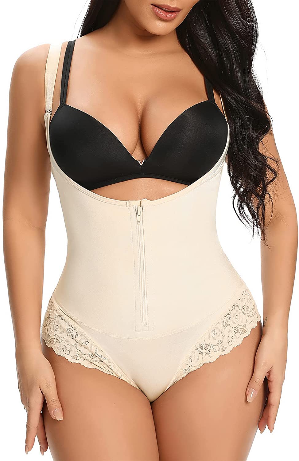 Price:$16.99 Star Full Body Shaper for Women Tummy Control Shapewear Plus Size Waist Shaper Bodysuit Shapewear Under Dress Skims at Amazon Women’s Clothing store