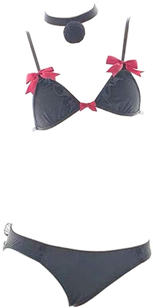 Price:$18.99 Sexy Mini Heart Bikini Lingerie Cotton Underwear Thong Cosplay Fake Two-Piece Bra Set for Girl Women (Bunny Girl（Black）): Clothing, Shoes & Jewelry