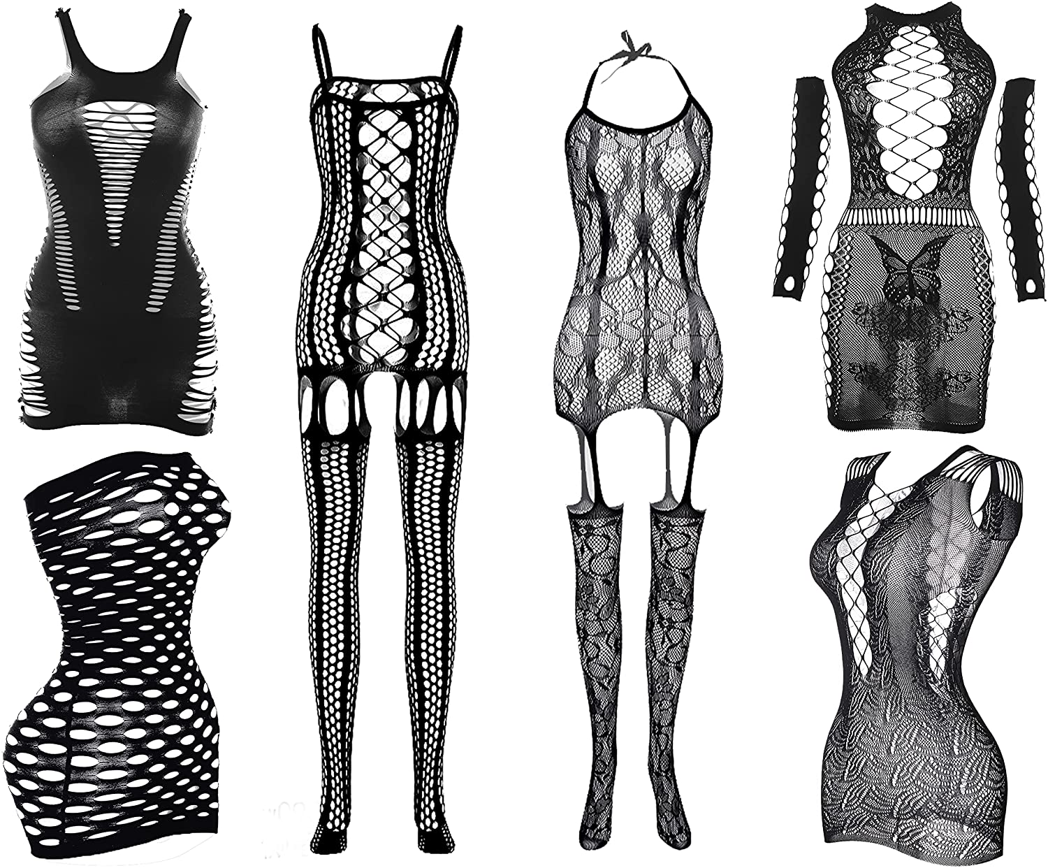 Price:$26.99 Pack Women's Fishnet Lingerie Bodystocking Bodysuit Babydoll Sexy Mesh Chemise Tight Nightwear Sleepwear Free Size Teddy Dress: Clothing, Shoes & Jewelry
