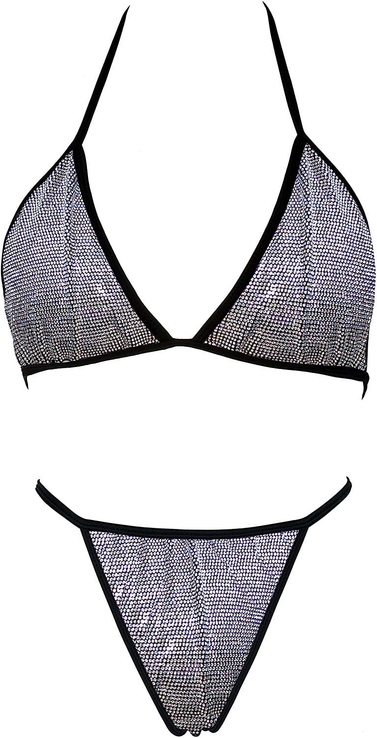 Price:$29.99 Sexy Bikini Body Chain for Women Rhinestone Bra and Panties Set with Elastic -Fashion Swimsuit Party Style : Clothing, Shoes & Jewelry