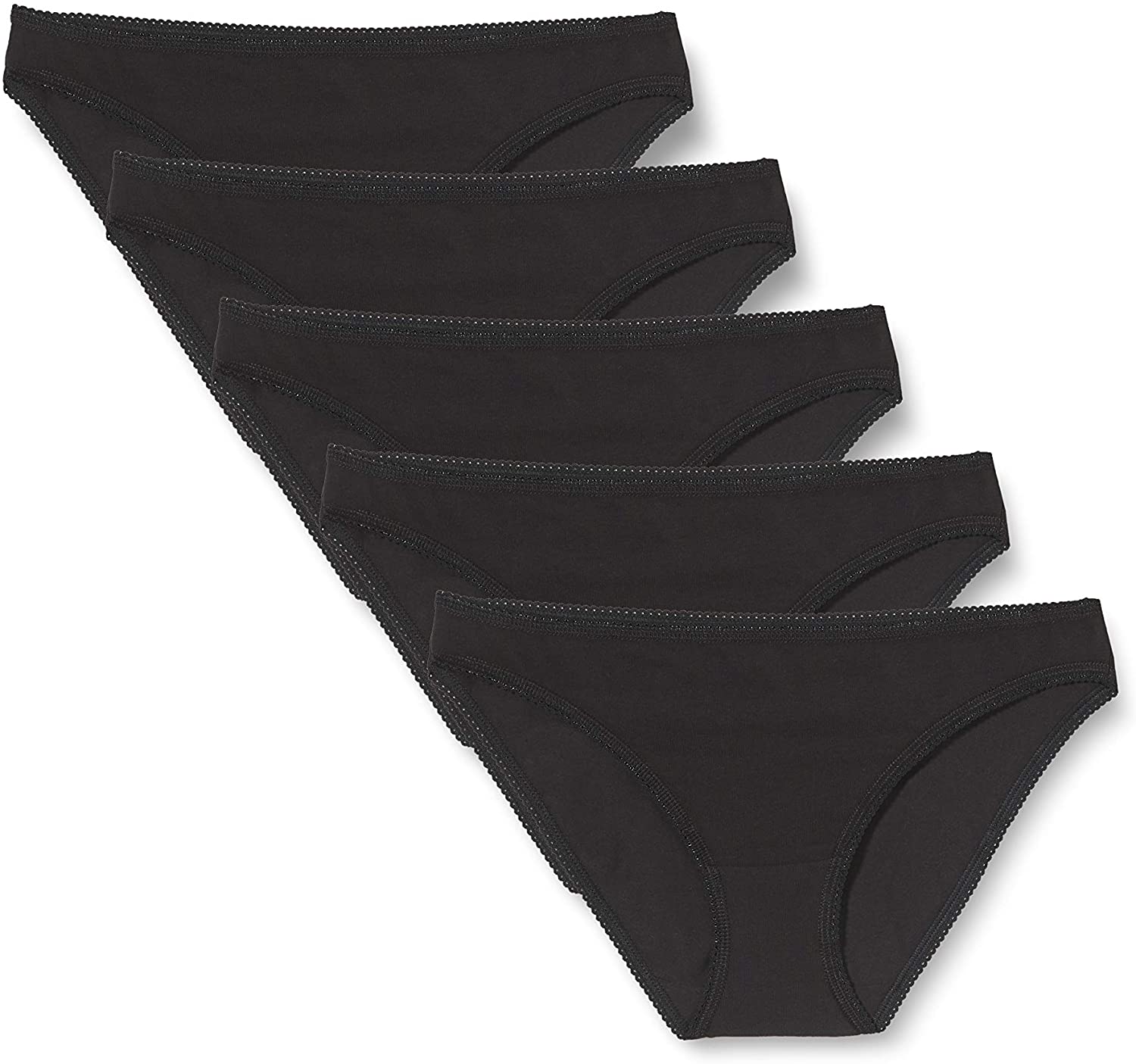 Price:$11.70 & Lilly Women's Cotton Wave-Trim Bikini 5-pack : Clothing, Shoes & Jewelry