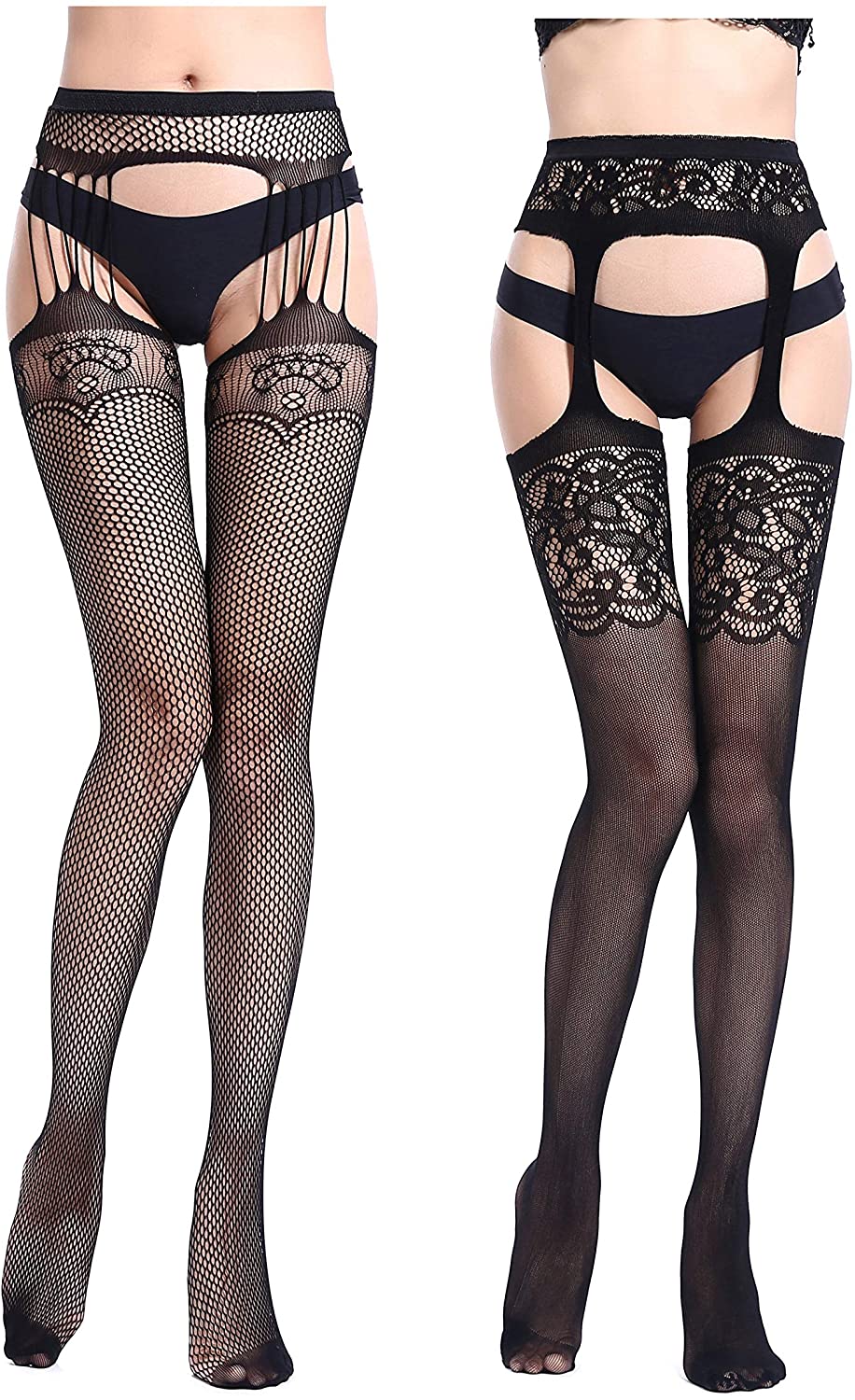 Price:$12.99 High Waisted Fishnets Tights Sexy Women Pantyhose Stockings (4 pairs set c- black) : Clothing, Shoes & Jewelry