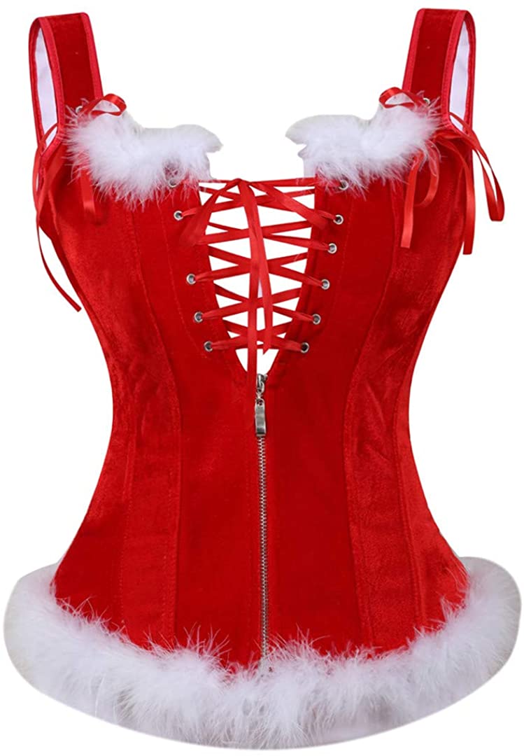 Price:$12.99 Santa Lingerie Santa Costumes for Women Christmas Costumes Corset Top 5X-Large Red: Clothing, Shoes & Jewelry