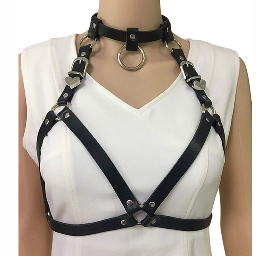 Price:$15.66 Punk Bra Body Chain Black Sexy Leather Choker Necklace Summer Body Chain Nightclub Festival Body Accessories for Women and Girls (Black) : Clothing, Shoes & Jewelry