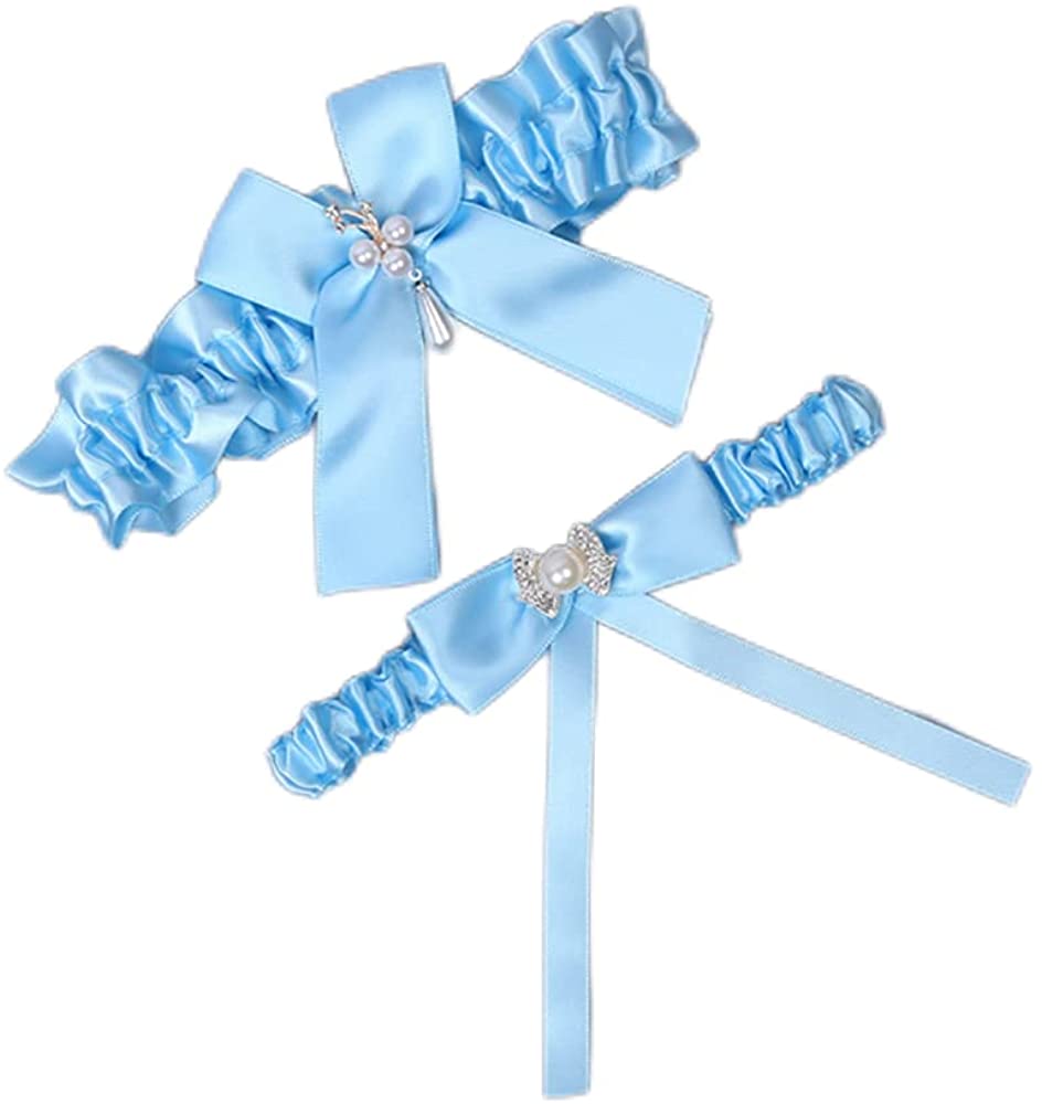 Price:$12.99 Wedding Garter Gift,Lace Garter Belt Set,Bride Women White Blue Garter (sky blue) : Clothing, Shoes & Jewelry