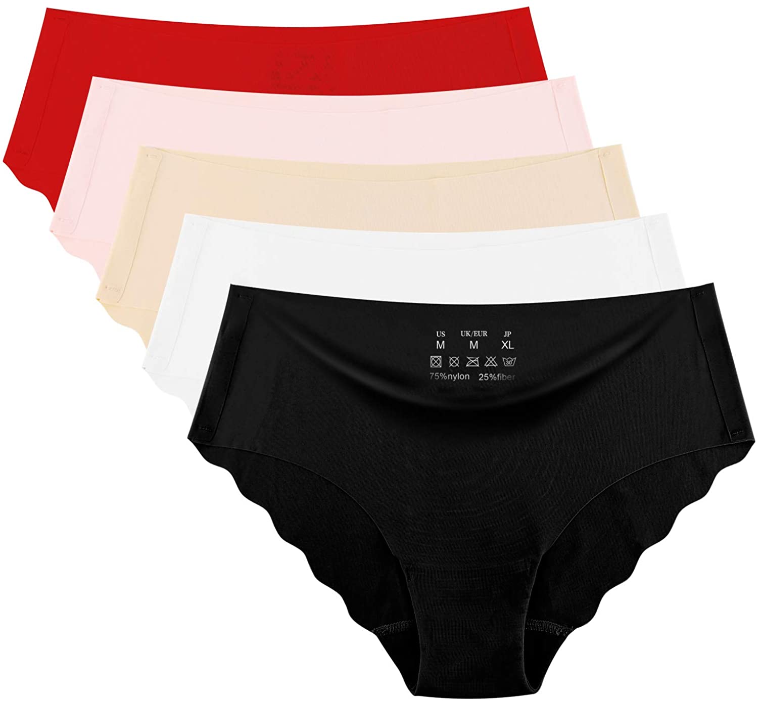 Price:$14.98 5 Packs Women Invisible underwears Seamless Briefs Invisible Panty Line Laser Cut Panties Bikini Hipster at Amazon Women’s Clothing store