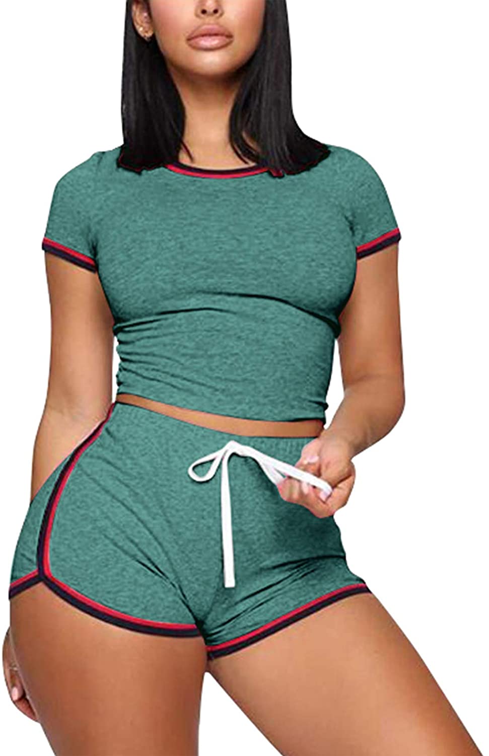 Price:$15.99 Casual Loungewear 2 Piece Jogger Outfits Sweatsuits Set Activewear at Amazon Women’s Clothing store