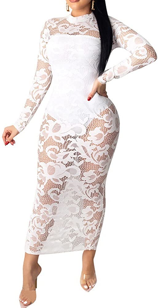 Price:$19.99 Bodycon Dresses for Women Casual Floral Prints Long Sleeve Slim Fit Elegant Club Dress at Amazon Women’s Clothing store