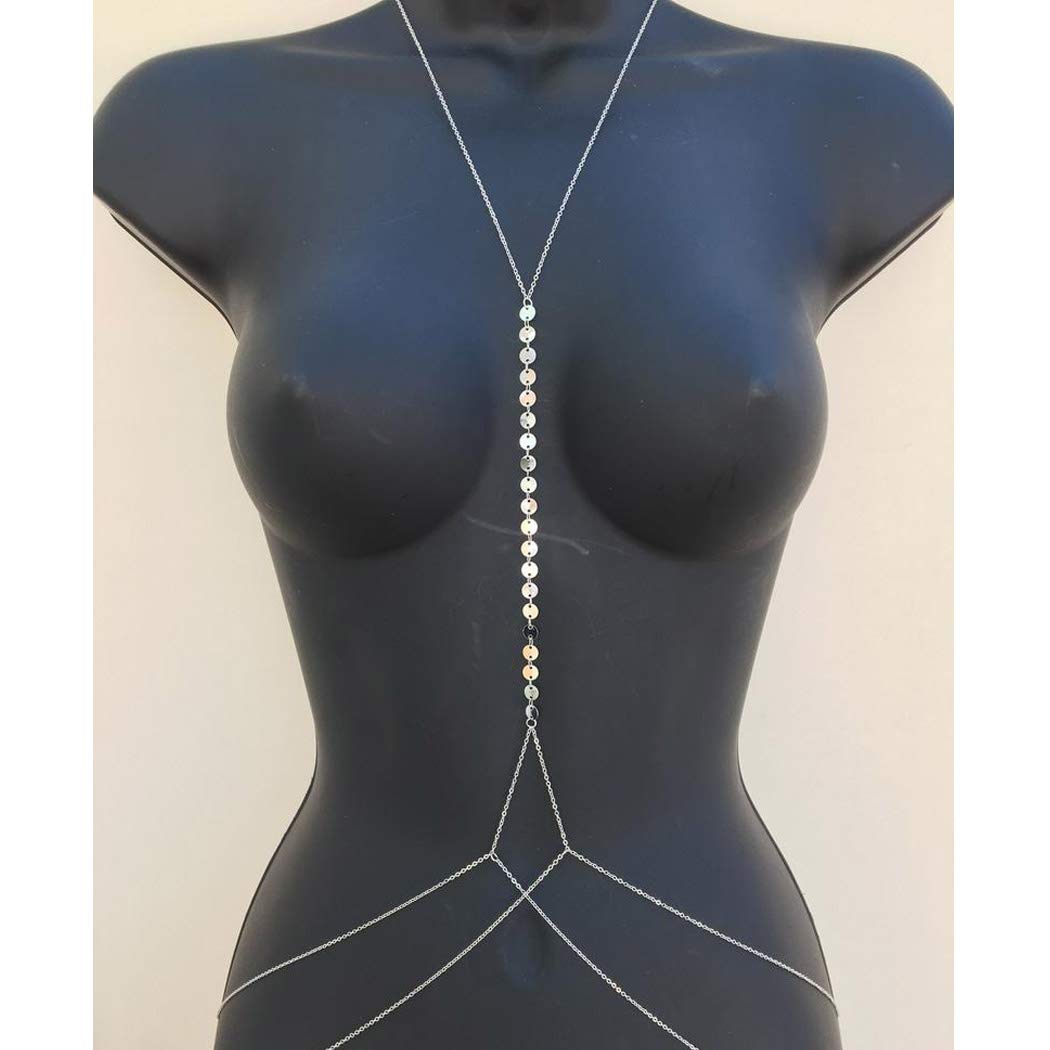Price:$8.66 Harness Sequins Body Chain Bra Sexy Bikini Body Jewelry Necklace for Women and Girls (Silver) : Clothing, Shoes & Jewelry