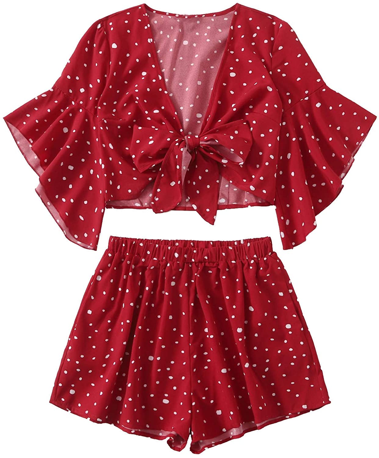 Price:$11.99 Women's 2 Piece Boho Floral Print Crop Cami Top with Shorts Set at Amazon Women’s Clothing store