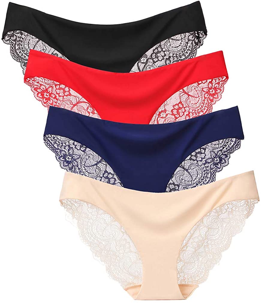 Price:$9.99 4 Pack Women's Invisible Seamless Bikini Underwear Half Back Coverage Panties at Amazon Women’s Clothing store