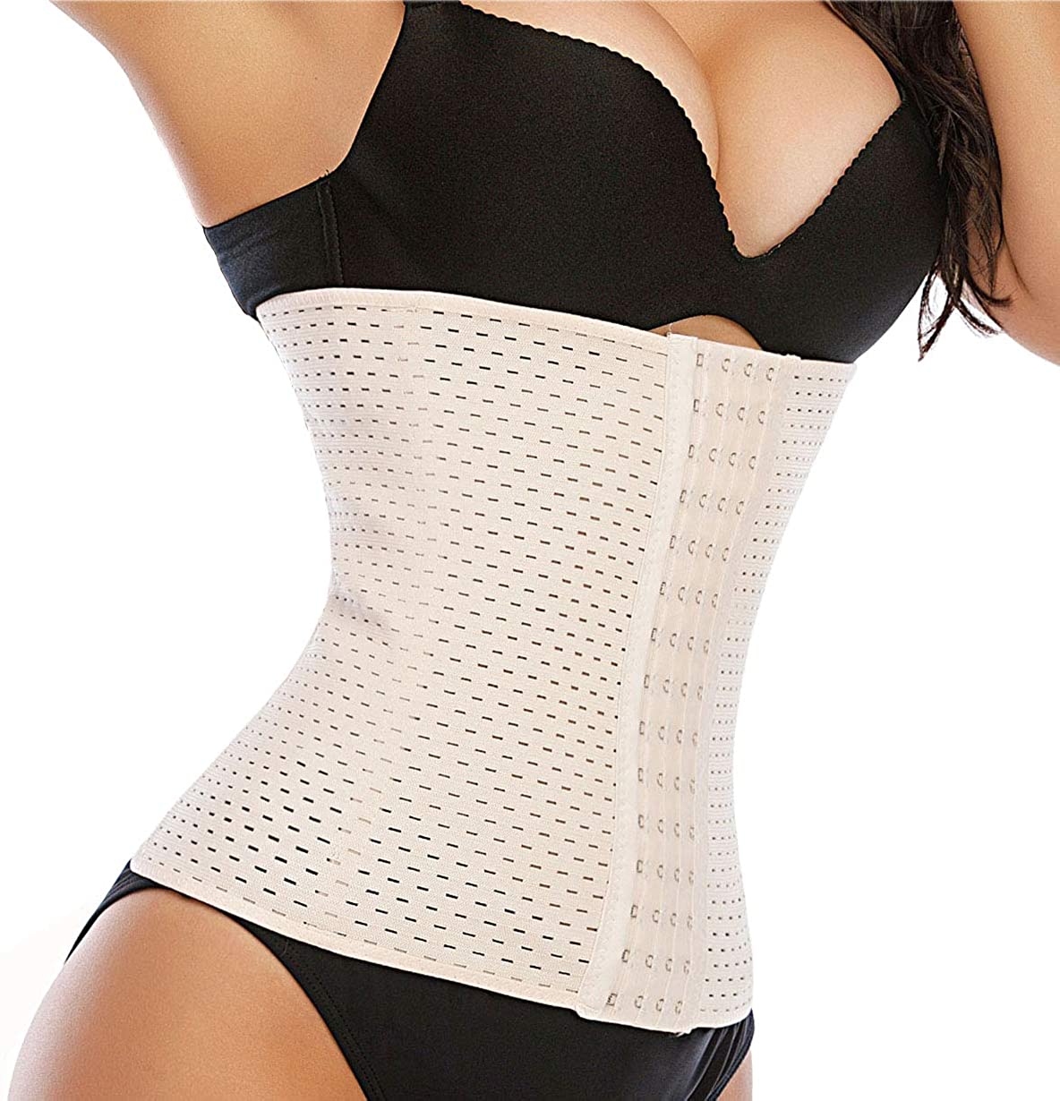 Price:$12.99 Women Waist Trainer Corset Cincher Girdle Weight Loss Tummy Control Body Shaper Nude at Amazon Women’s Clothing store