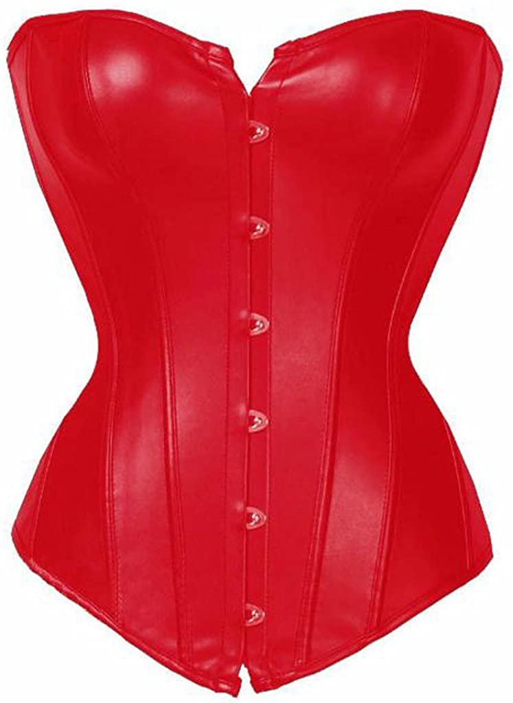 Price:$25.99 Fashion Womens Sexy Steampunk Gothic Faux Leather Boned Corset Bustier: Clothing, Shoes & Jewelry