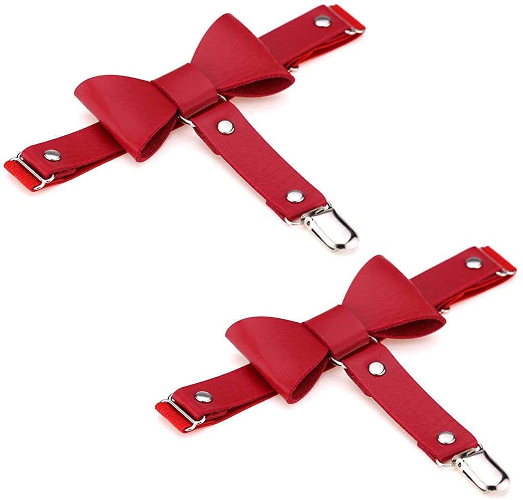 Price:$12.99 Girls Butterfly Knot Leather Garter Belt Adjustable Sexy Punk Gothic Elasticity Leg Harness Garter Belts 2pcs Red : Clothing, Shoes & Jewelry