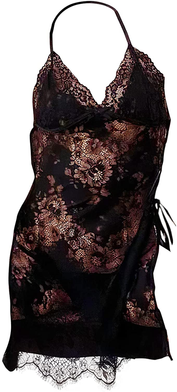 Price:$19.99 Lingerie Sexy V Neck Chemise Nightgown Open Back Naughty Negligee Bodysuit for Women Honeymoon Black at Amazon Women’s Clothing store