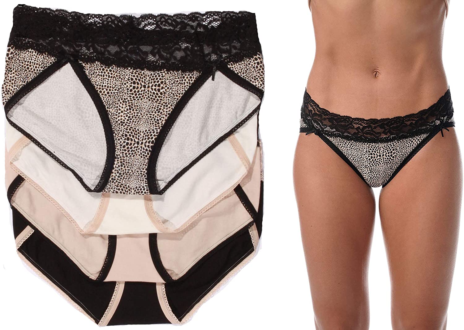 Price:$14.88 Intimates Women’s Bikini Panties with Lace Trim, Ultra-Soft Ladies’ Panty Set (4 Pack) at Amazon Women’s Clothing store