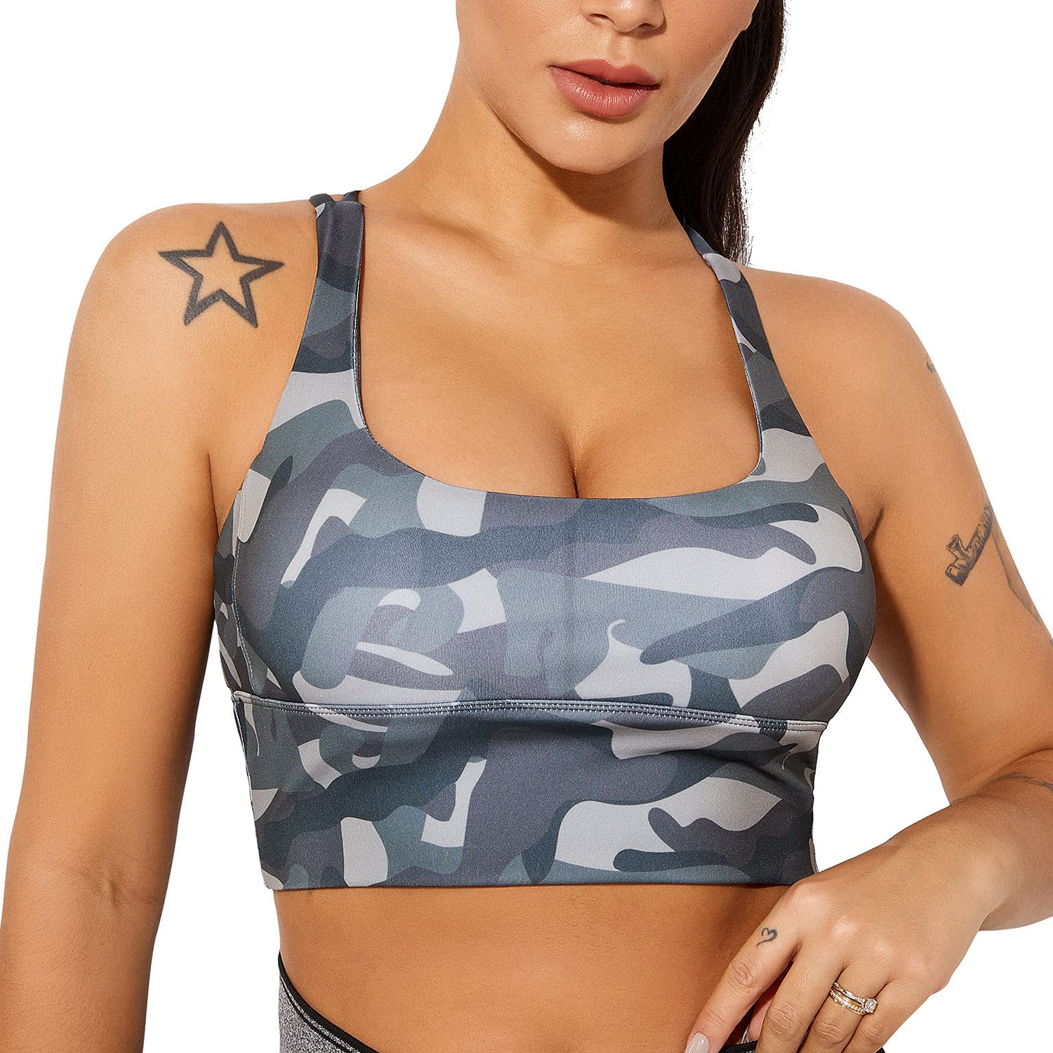 Price:$17.99 Women's Sports Bra, Running Fitness Bra Yoga Tank Top with Removable Cups, Women Padded Racerback Sports Bra at Amazon Women’s Clothing store
