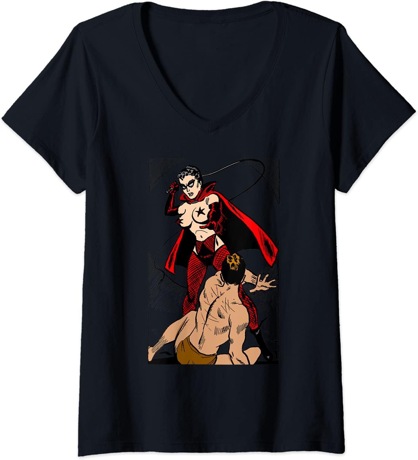 Price:$17.99 Vintage Dominatrix Domination Man in Submission BDSM Femdom V-Neck T-Shirt : Clothing, Shoes & Jewelry