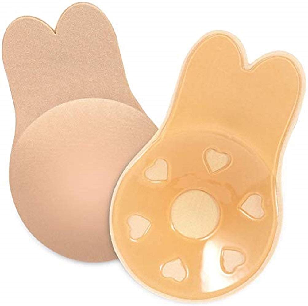 Price:$6.97 Adhesive Bra, 1 Pair Push up Strapless Bra for Women, Invisible Sexy Silicone Sticky Bra (A/B, Cream) at Amazon Women’s Clothing store