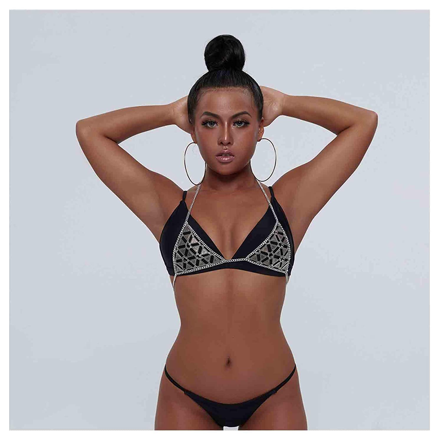 Price:$12.88 Bra Triangle Bikini Top Chain Body Jewelry Silver Harness Bra Chain Bralette Sexy Top Body Chain Festival Nightclub Bra Body Chain Jewelry for Women and Girls (Silver) : Clothing, Shoes & Jewelry