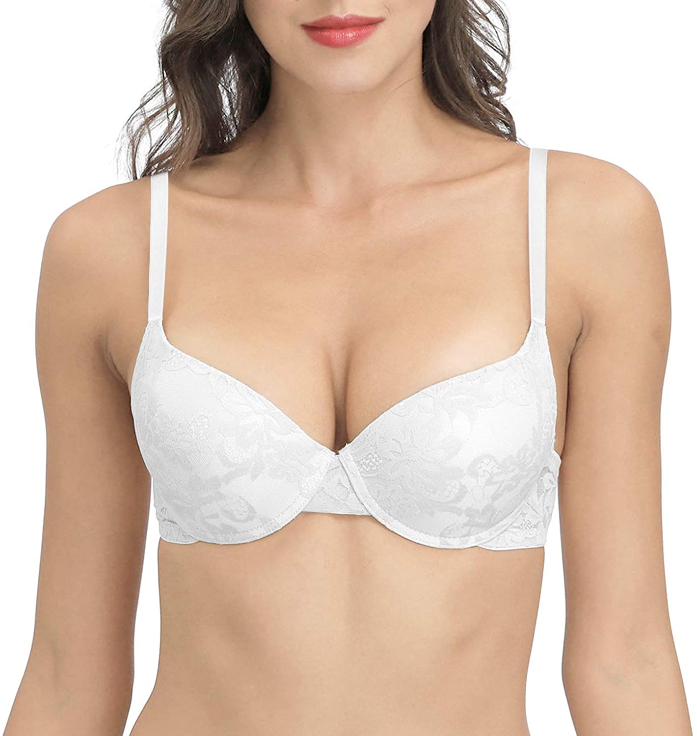 Price:$17.99 Up Bra for Women Demi Cup Padded Underwire Supportive Add Size Bras Lace Everyday Comfort at Amazon Women’s Clothing store