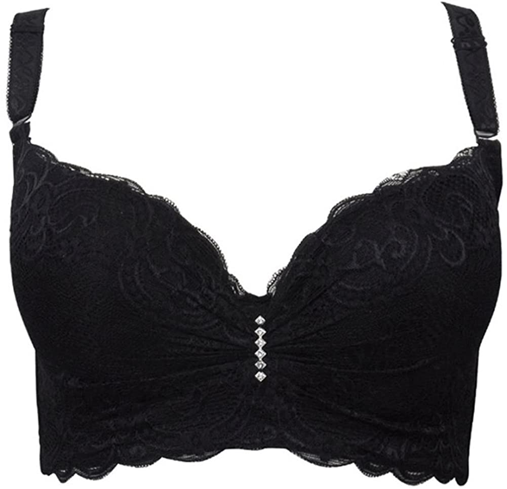 Price:$3.99 3/4 Cup Lace Push Up Large Size Sexy Women Underwear Thin Section Cup Bra at Amazon Women’s Clothing store