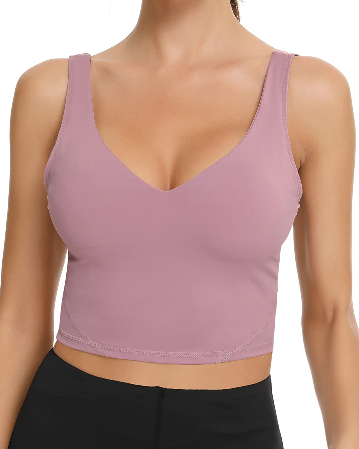 Price:$13.99 Womens Sports Bra Workout Yoga Padded Sport Bras Athletic Gym Longline Crop Tank Tops at Amazon Women’s Clothing store