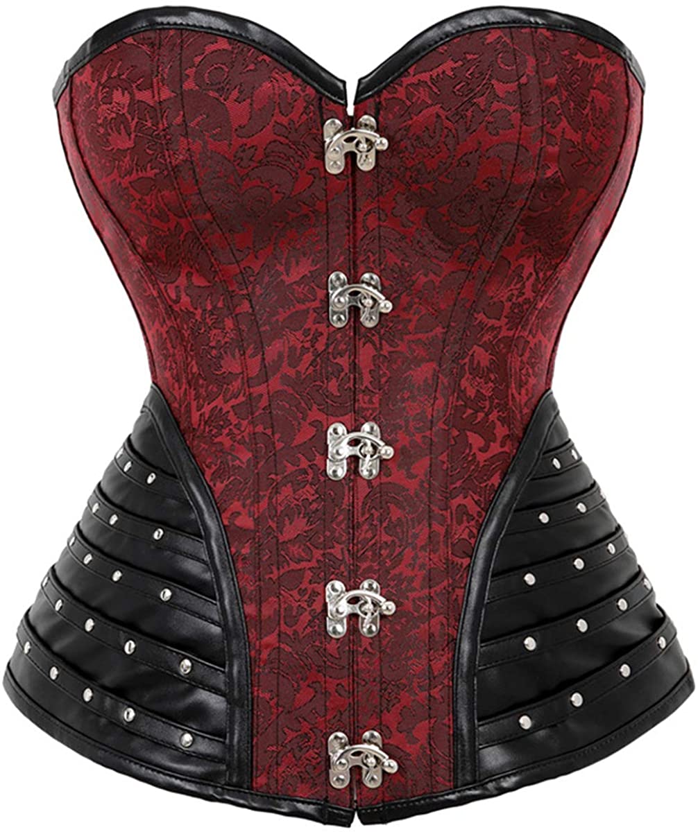 Price:$26.99 Fashion Sexy Court Bustier Steel Boned Vintage Corset Waist Trainer at Amazon Women’s Clothing store