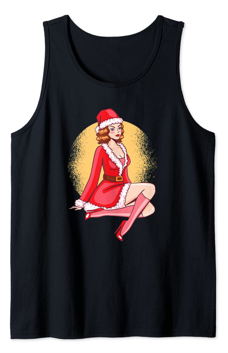 Price:$17.99 Pin Up Girl Lady Santa Claus Costume High Heels Tank Top : Clothing, Shoes & Jewelry