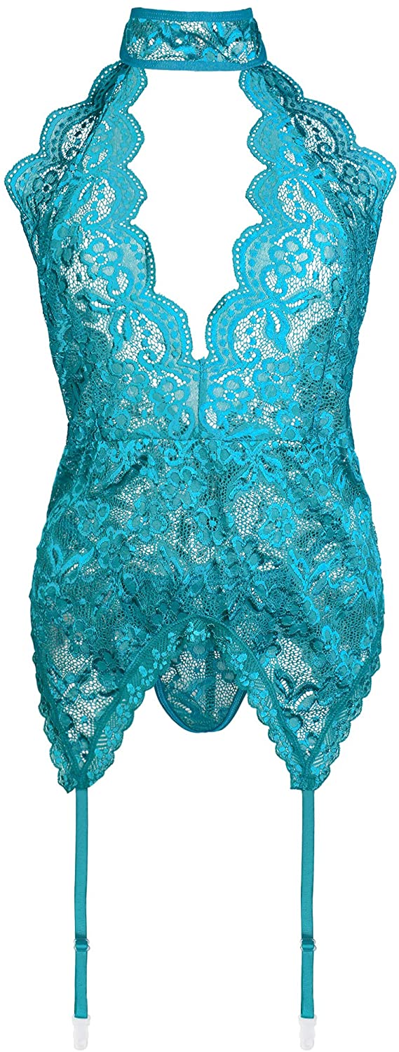 Price:$15.99 Floral Lace Babydoll Sexy Open Cup Lingerie Maid Uniform Teddy Bodysuit Hollow Out Lingerie for Women Green S : Clothing, Shoes & Jewelry