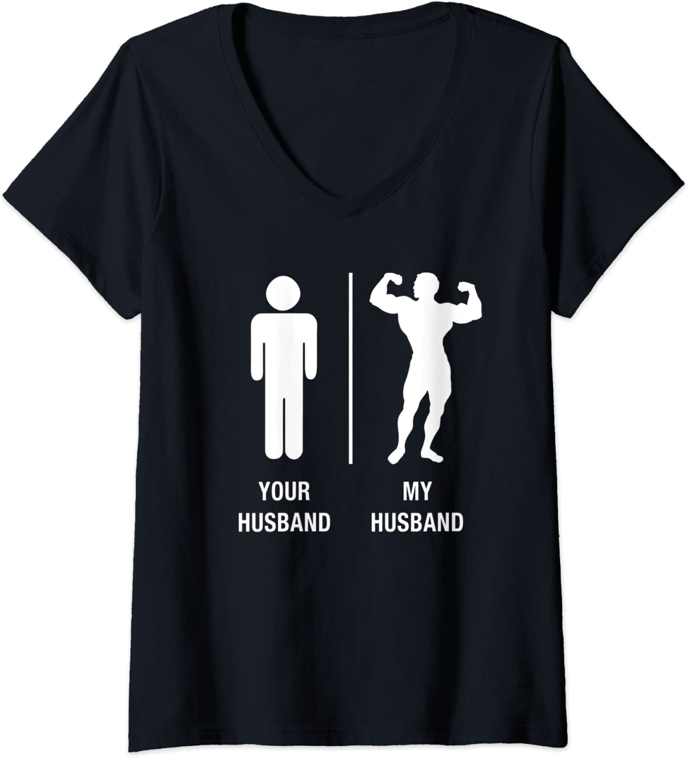 Price:$19.99 Your Husband My Hubby Funny Sexy Bodybuilder V-Neck T-Shirt : Clothing, Shoes & Jewelry