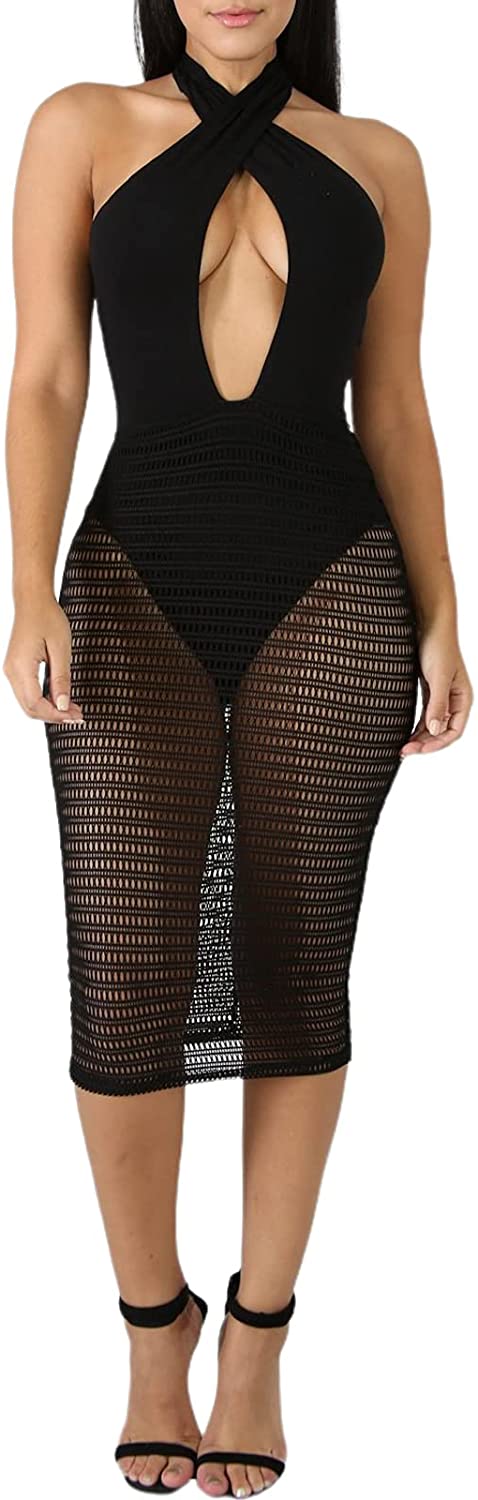 Price:$19.99 Sexy Mesh Dresses for Women See Through Sheer Mesh Cover Up Ruched Dress Club Outfits at Amazon Women’s Clothing store